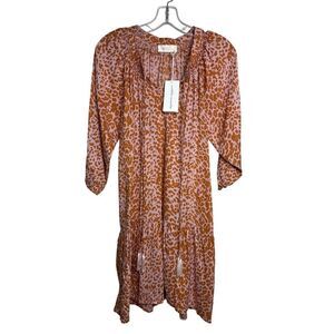 NWT Natalie Martin Stevie Dress in Blush Leopard  Sz. XS